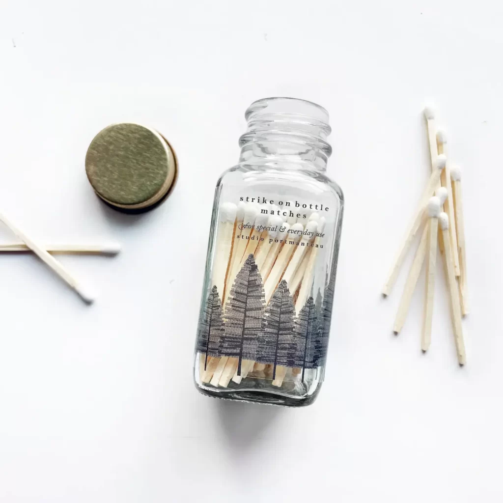 Glass bottle matches